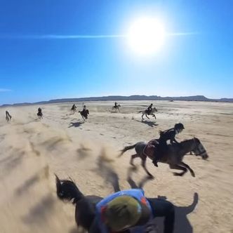 The thundering of hooves and whoops of joy… there’s nothing …